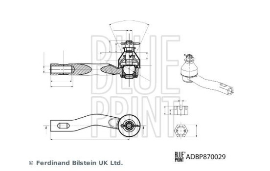 dragstångsändstycke ADBP870029 Blue Print, bild 2