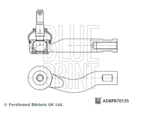 styrstångens ändstycke ADBP870135 Blue Print