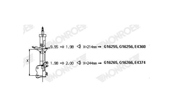 Amortisseur MONROE ORIGINAL (Gas Technology) G16265, Image 3