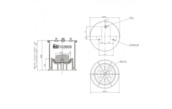 Soufflet à air, suspension pneumatique