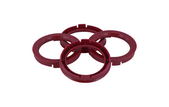 TPI Bagues de centrage 72.5->56.1mm Rouge 4 pièces