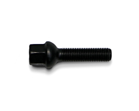 H&R Boulon de roue convexe R12 M12x1.50 - Longueur 47mm - Noir (ex. Mercedes)