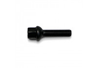 H&R Boulon de roue convexe R12 M12x1.50 - Longueur 60mm - Noir (ex. Mercedes)