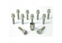 H&R Jeu de boulons de roue conique M12x1.50 - Longueur 50mm - 10 pièces - antivol de roue inclus