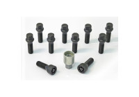 H&R Jeu de boulons de roue conique M14x1,50 - Longueur 30mm - Noir - 10 pièces - avec blocages de roue