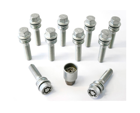 H&R Jeu de boulons de roue coniques avec bague mobile R14 M15x1,25 - Longueur 62mm - 10 pièces - incl.