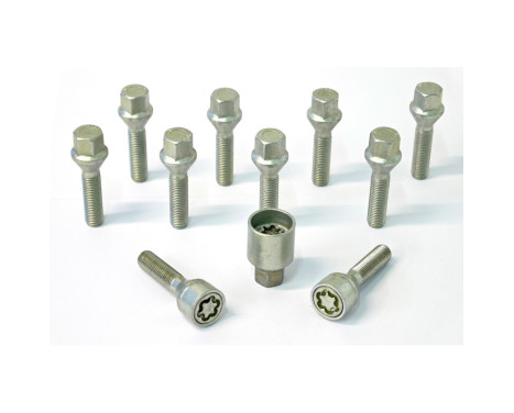 H&R Jeu de boulons de roue coniques M12x1,50 - Longueur 30mm - 10 pièces - avec blocages de roue