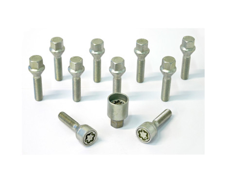 H&R Jeu de boulons de roue coniques M12x1,50 - Longueur 55mm - 10 pièces - avec blocages de roue