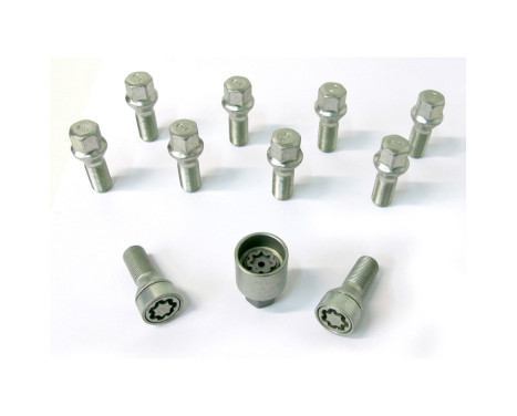 H&R Jeu de boulons de roue coniques M14x1,25 - Longueur 43mm - 10 pièces - avec blocages de roue
