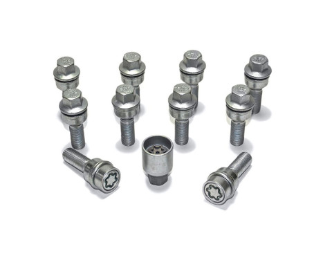H&R Jeu de boulons de roue convexe R14 M14x1,50 - Longueur 41mm - 10 pièces (par ex. Audi Q3, Q5) - incl.