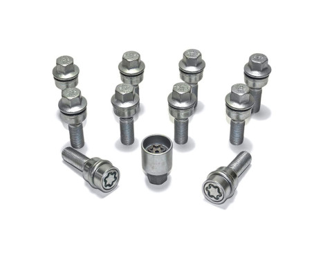 H&R Jeu de boulons de roue convexe R14 M14x1,50 - Longueur 48mm - 10 pièces (par ex. Audi Q3, Q5) - incl.