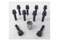 Jeu de boulons de roue H&R Bolconic R13 M14x1,50 - Longueur 31 mm - Noir - 10 pièces (par exemple VAG) - avec bloca