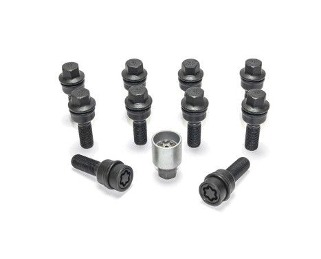 Jeu de boulons de roue H&R Bolconic R14 M14x1,50 - Longueur 30 mm - Noir - 10 pièces (par exemple Audi Q3, Q5) - in