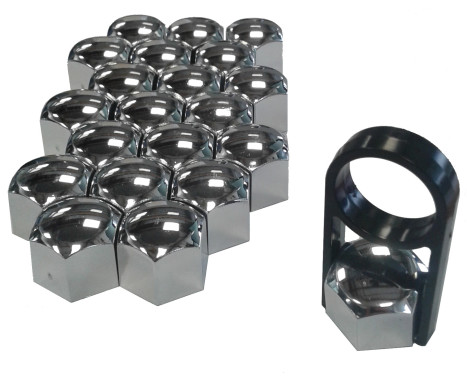 Caches écrous de roue universels chrome plastique 17mm