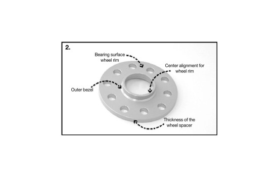 Jeu d'entretoises de roue H&R DR-System 14 mm par essieu - Taille du pas 5x114,3 - Moyeu 60,1 mm - Taille des bo, Image 3
