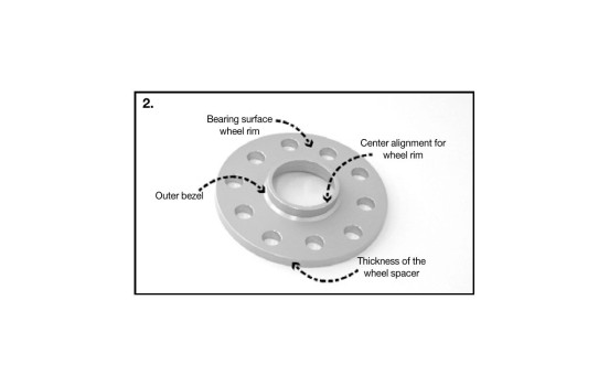 Jeu d'entretoises de roue H&R DR-System 24 mm par essieu - Taille du pas 5x114,3 - Moyeu 67,0 mm - Taille des bo, Image 3