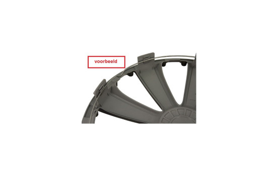 Enjoliveurs de roue Avalone Pro 15 pouces argent + anneau chromé, Image 3