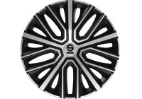 Enjoliveurs Sparco Modena - 16 pouces - Noir/Argent - Lot de 4