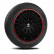 Ensemble d'enjoliveurs Sparco 4 pièces Bergamo 14 pouces noir / rouge, Vignette 2