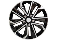 Ensemble de 4 enjoliveurs haut de gamme AutoStyle - Maryland 16 pouces - Argent/Noir