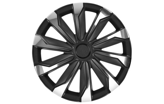 Jeu d'enjoliveurs 4 pièces Typhoon 16 pouces chrome/noir