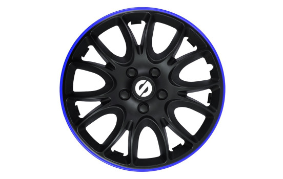 Jeu d'enjoliveurs de roue Sparco 4 pièces Veneto 15 pouces noir / bleu