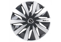 Jeu d'enjoliveurs Sparco 4 pièces Lazio 16 pouces gris / argent