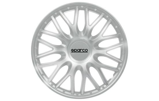 Jeu de 4 enjoliveurs Sparco Roma 14 pouces argent