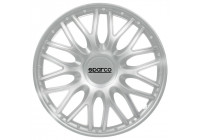 Jeu de 4 enjoliveurs Sparco Roma 16 pouces argent