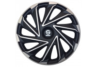 Jeu de 4 enjoliveurs Sparco Varese 16 pouces argent / noir