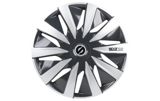 4 pièces Sparco Jeu d'enjoliveurs Lazio 14 pouces gris / argent