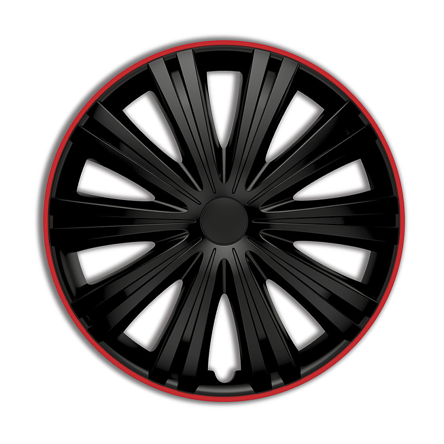 Enjoliveur de roue 4 pièces Giga R 13 pouces noir / rouge