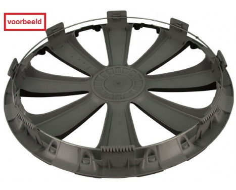 Enjoliveur de roue 4 pièces Radical 15 pouces argent + bague chromée, Image 4