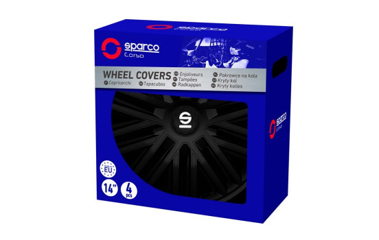 Ensemble d'enjoliveurs Sparco 4 pièces Bergamo 14 pouces noir, Image 3