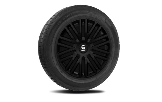 Ensemble d'enjoliveurs Sparco 4 pièces Bergamo 14 pouces noir, Image 2
