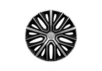Ensemble de 4 enjoliveurs AutoStyle Sinus 16 pouces argent/noir