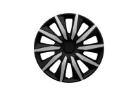 Ensemble de 4 enjoliveurs de roue AutoStyle Decent 16 pouces argent/noir