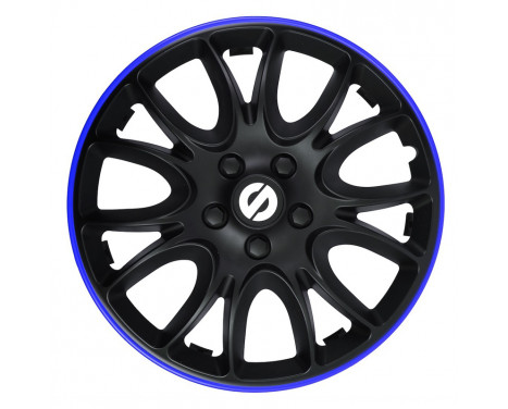 Jeu d'enjoliveurs de roue Sparco 4 pièces Veneto 15 pouces noir / bleu