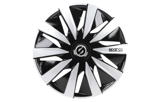 Jeu d'enjoliveurs Sparco 4 pièces Lazio 16 pouces noir / argent
