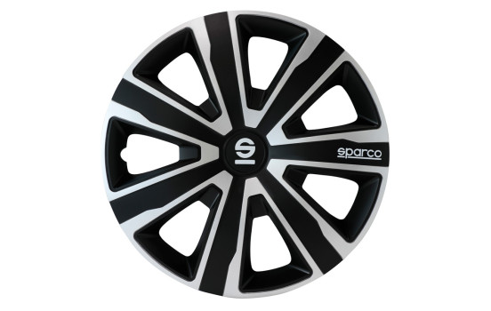 Jeu d'enjoliveurs Sparco 4 pièces Palermo 14 pouces argent/noir