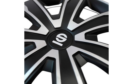 Jeu d'enjoliveurs Sparco 4 pièces Palermo 14 pouces argent/noir, Image 3