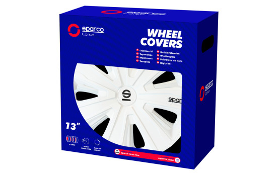 Jeu d'enjoliveurs Sparco 4 pièces Palermo 16 pouces blanc, Image 4