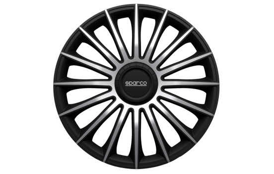Jeu d'enjoliveurs Sparco 4 pièces Treviso 13 pouces noir / argent