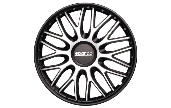 Jeu de 4 enjoliveurs Sparco Roma 13 pouces argent / noir