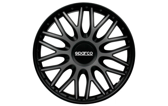 Jeu de 4 enjoliveurs Sparco Roma 16 pouces gris / noir