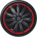 Jeu de raccords de roue 4 pièces Nero R 13 pouces noir / rouge, Vignette 2