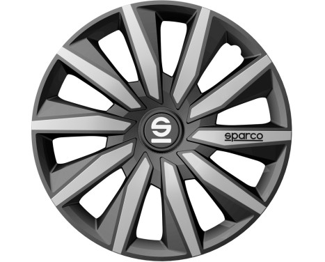 Sparco Enjoliveurs Milano - 15 pouces - Gris/Argent - Ensemble de 4 pièces