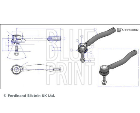embout de biellette de direction ADBP870102 Blue Print
