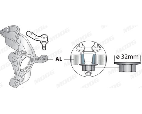 Rotule de barre de connexion VO-ES-10704 Moog, Image 2