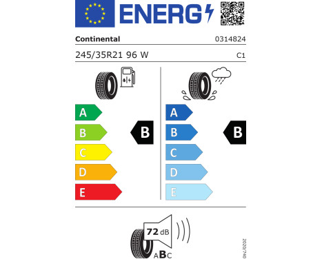 245/35 WR21 TL 96W  CO ECO CONT 6 VOL SIL XL